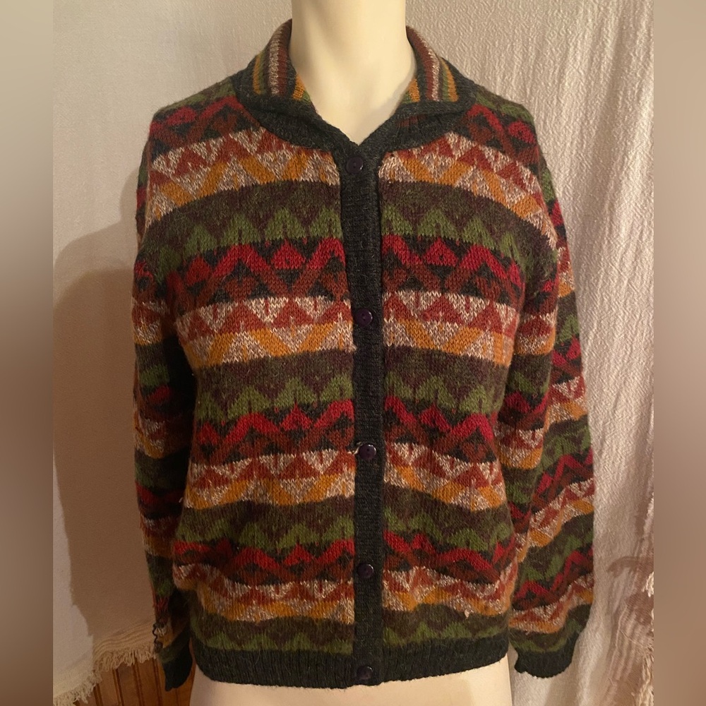 Baby Alpaca Geometric Pattern Women's Sweater